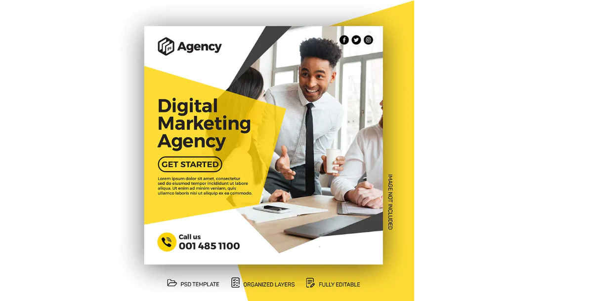 Digital Marketing Agency Social Post Design PSD Template